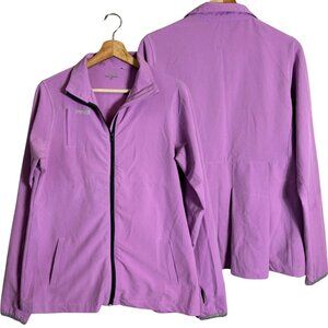 PING Full Zip Lightweight Windbreaker Jacket Womens Medium Purple Thumbhole Golf